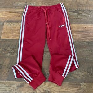 White and red adidas joggers